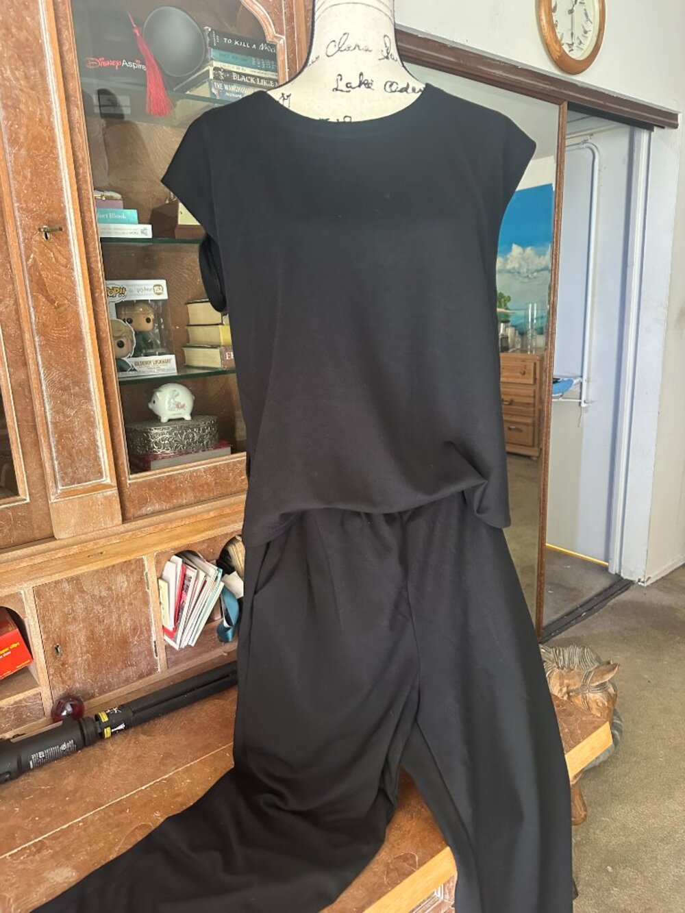 CAbi Easygoing Knit Jumpsuit Style #1209 Black Size M